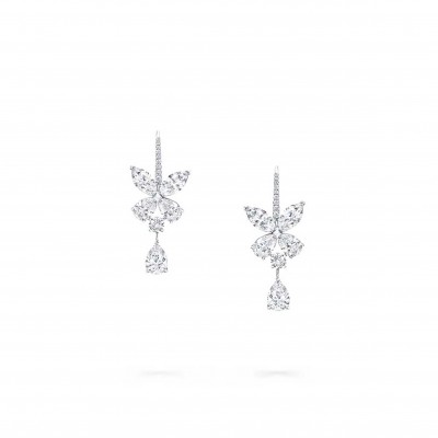 GRAFF CLASSIC BUTTERFLY PEAR SHAPE DIAMOND DROP EARRINGS RGE146